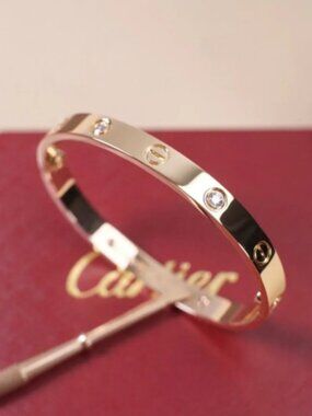 Cartier Rose Gold Bracelet with Diamond Screw Motifs